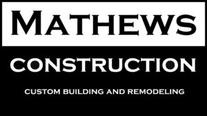 mathews construction, custom building, design, warrenville, il, logo
